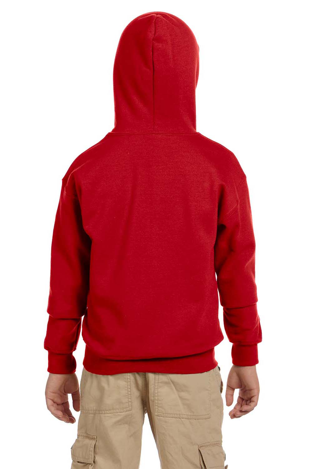 Gildan G186B Youth Full Zip Hooded Sweatshirt Hoodie Red Back