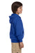 Gildan G186B Youth Full Zip Hooded Sweatshirt Hoodie Royal Blue Side