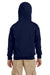 Gildan G186B Youth Full Zip Hooded Sweatshirt Hoodie Navy Blue Back