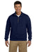 Gildan G188 Mens Vintage 1/4 Zip Sweatshirt Navy Blue Front