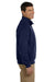 Gildan G188 Mens Vintage 1/4 Zip Sweatshirt Navy Blue Side