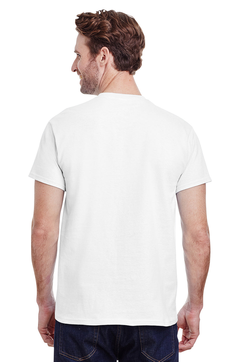 Gildan G200 Mens Ultra Short Sleeve Crewneck T-Shirt White Back