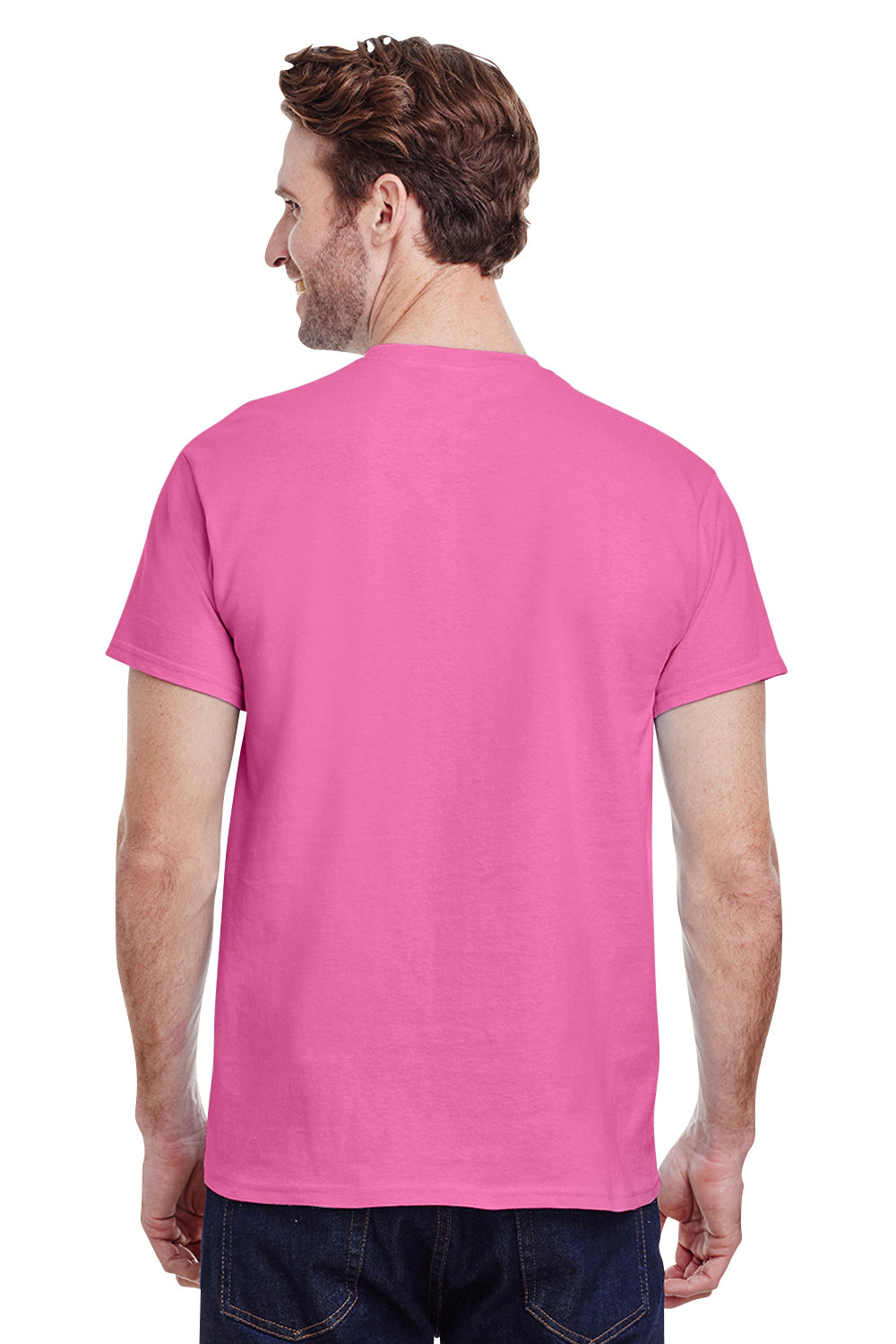 Gildan G200 Mens Ultra Short Sleeve Crewneck T-Shirt Azalea Pink Back