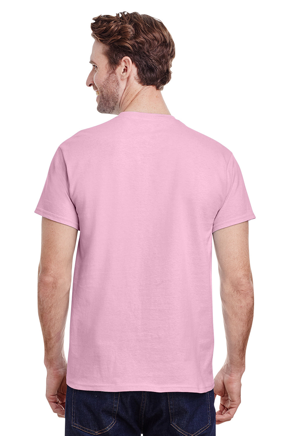 Gildan G200 Mens Ultra Short Sleeve Crewneck T-Shirt Light Pink Back