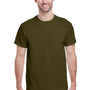 Gildan Mens Ultra Short Sleeve Crewneck T-Shirt - Olive Green