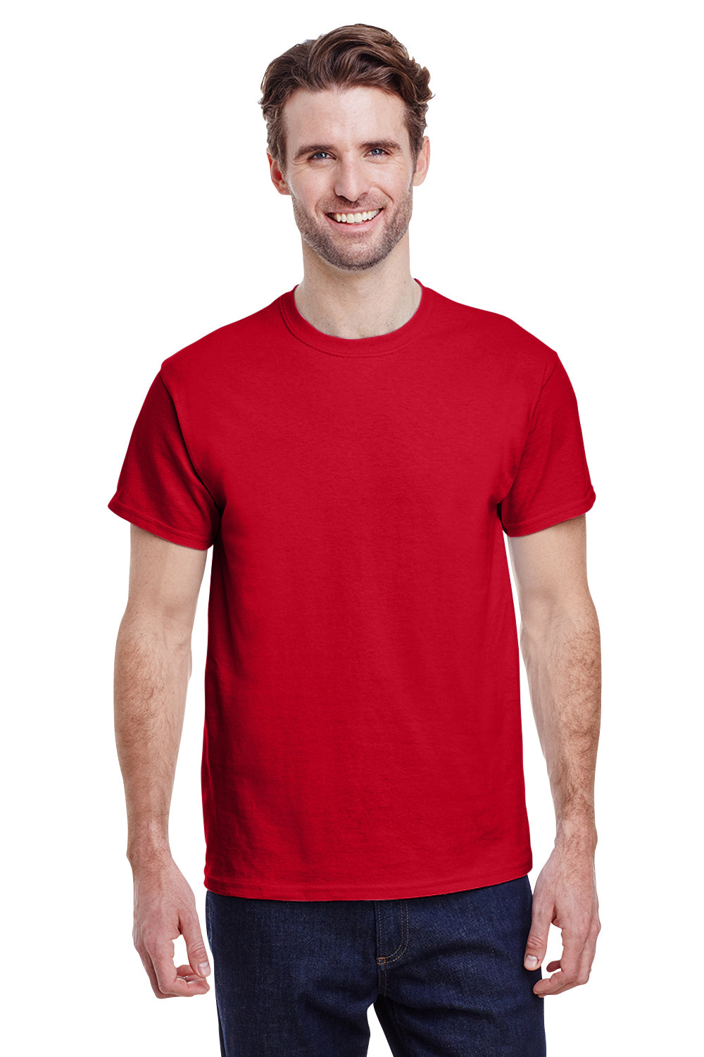 Gildan G200 Mens Ultra Short Sleeve Crewneck T-Shirt Cherry Red Front