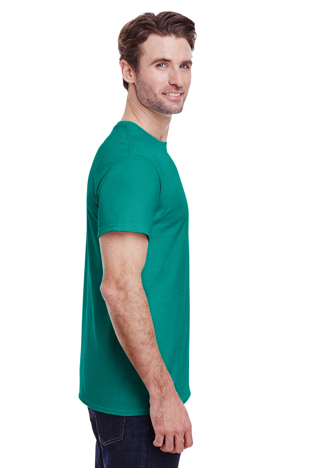 Gildan G200 Mens Ultra Short Sleeve Crewneck T-Shirt Jade Green Side