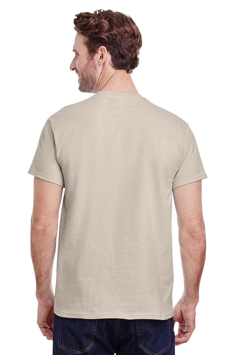 Gildan G200 Mens Ultra Short Sleeve Crewneck T-Shirt Sand Brown Back