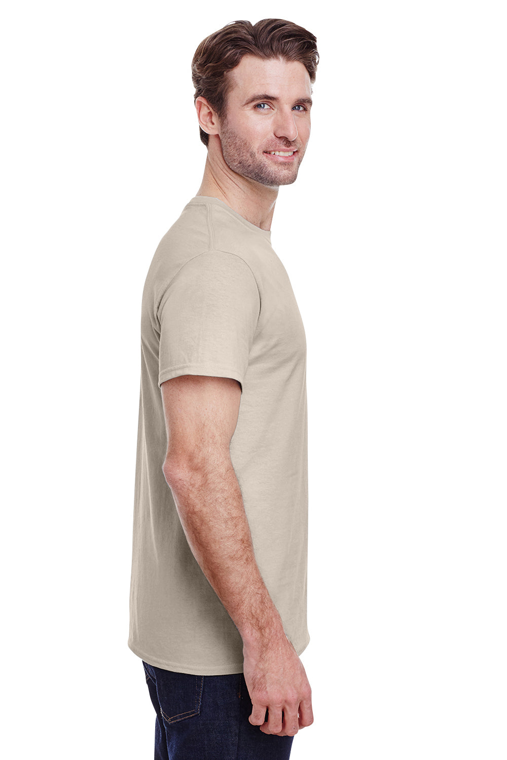 Gildan G200 Mens Ultra Short Sleeve Crewneck T-Shirt Sand Brown Side