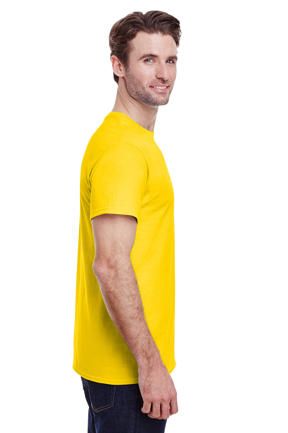 Gildan G200 Mens Ultra Short Sleeve Crewneck T-Shirt Daisy Yellow Side