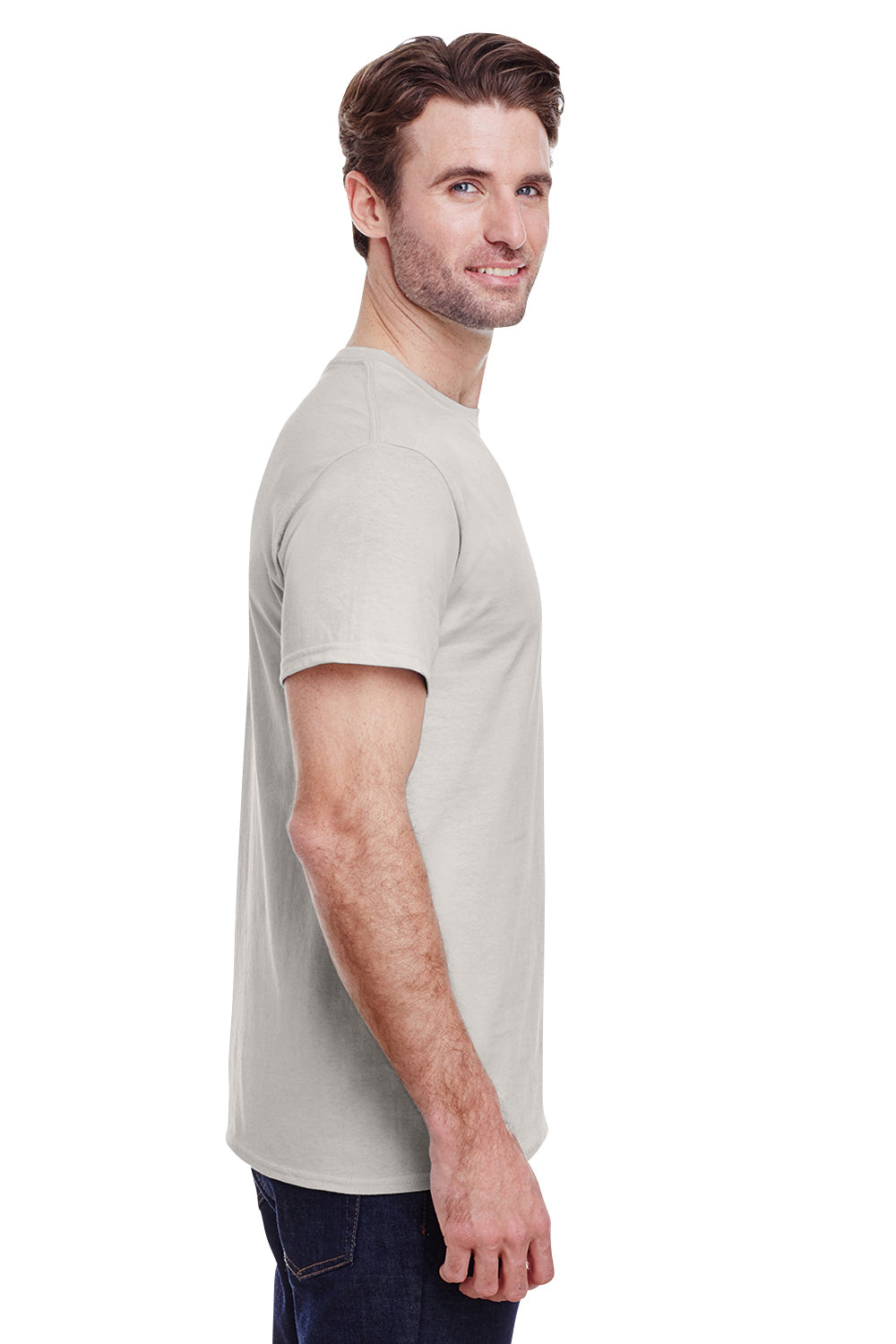 Gildan G200 Mens Ultra Short Sleeve Crewneck T-Shirt Ice Grey Side