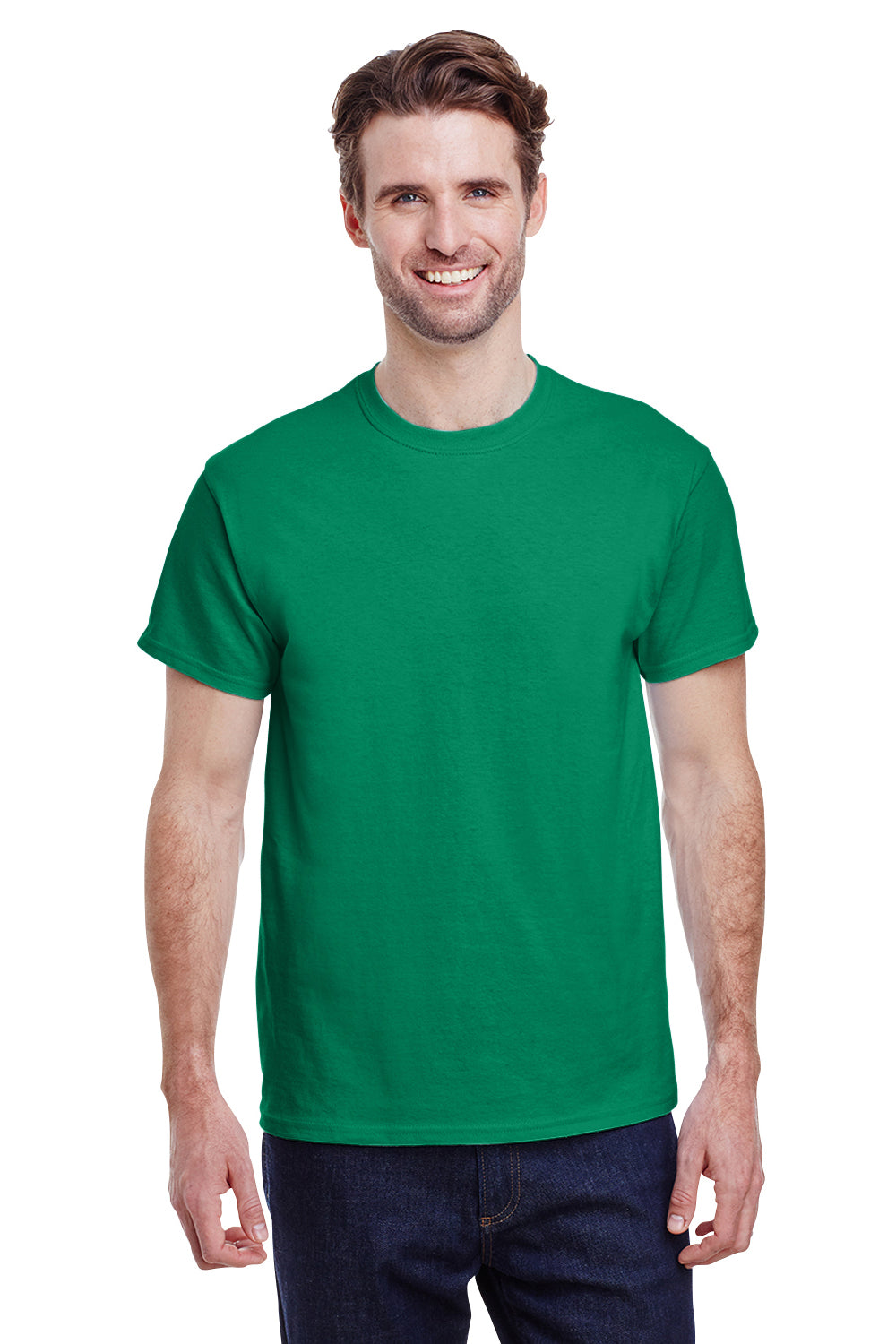 Gildan G200 Mens Ultra Short Sleeve Crewneck T-Shirt Kelly Green Front