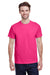 Gildan G200 Mens Ultra Short Sleeve Crewneck T-Shirt Heliconia Pink Front