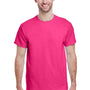Gildan Mens Ultra Short Sleeve Crewneck T-Shirt - Heliconia Pink