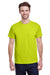 Gildan G200 Mens Ultra Short Sleeve Crewneck T-Shirt Safety Green Front