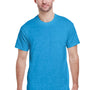 Gildan Mens Ultra Short Sleeve Crewneck T-Shirt - Heather Sapphire Blue