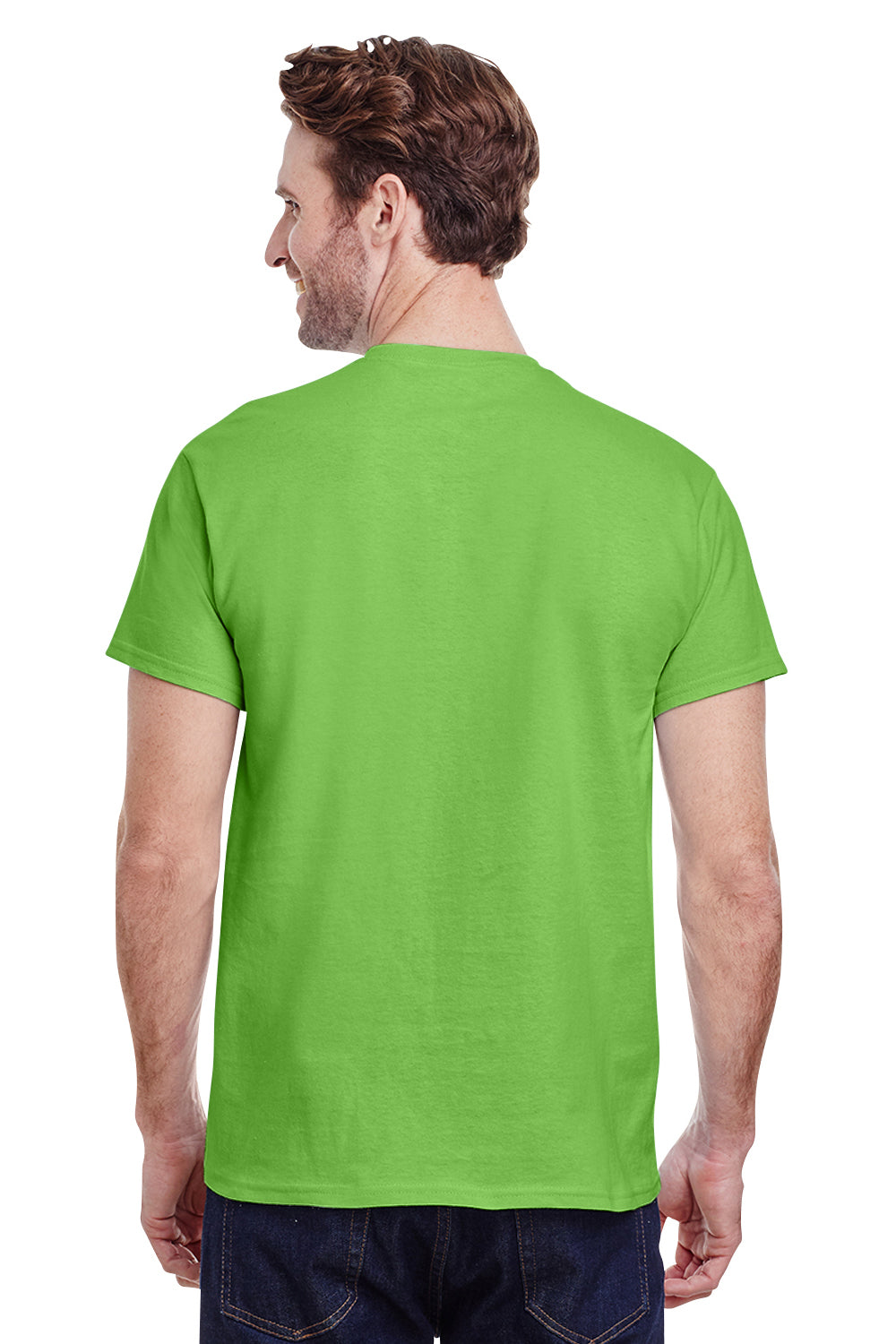 Gildan G200 Mens Ultra Short Sleeve Crewneck T-Shirt Lime Green Back