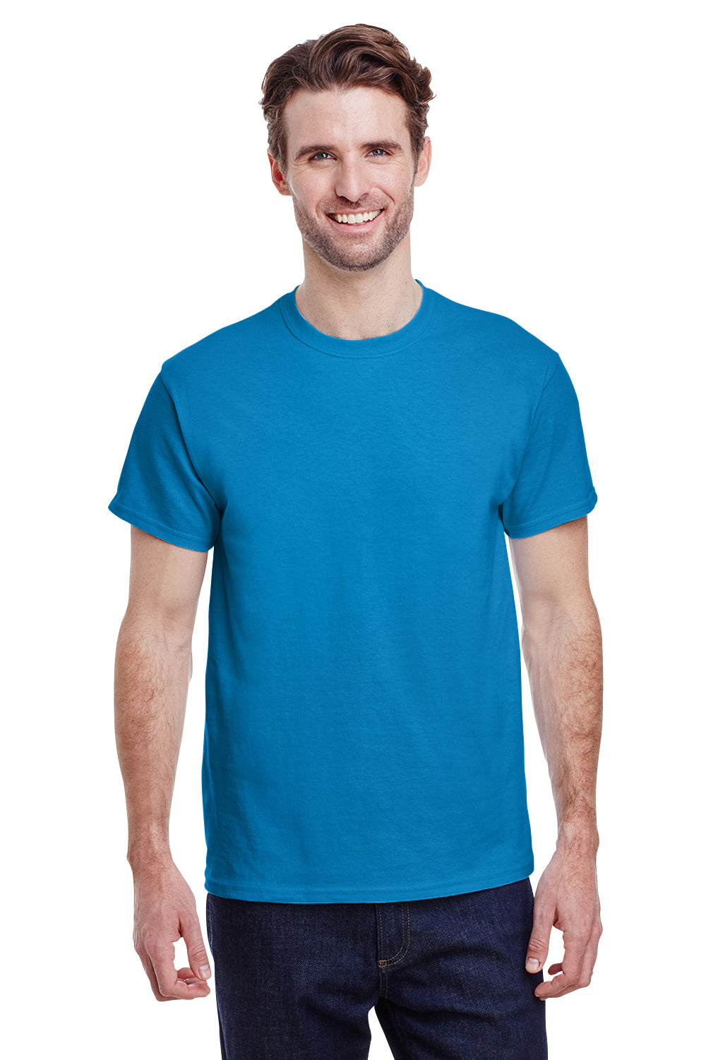 Gildan G200 Mens Ultra Short Sleeve Crewneck T-Shirt Sapphire Blue Front
