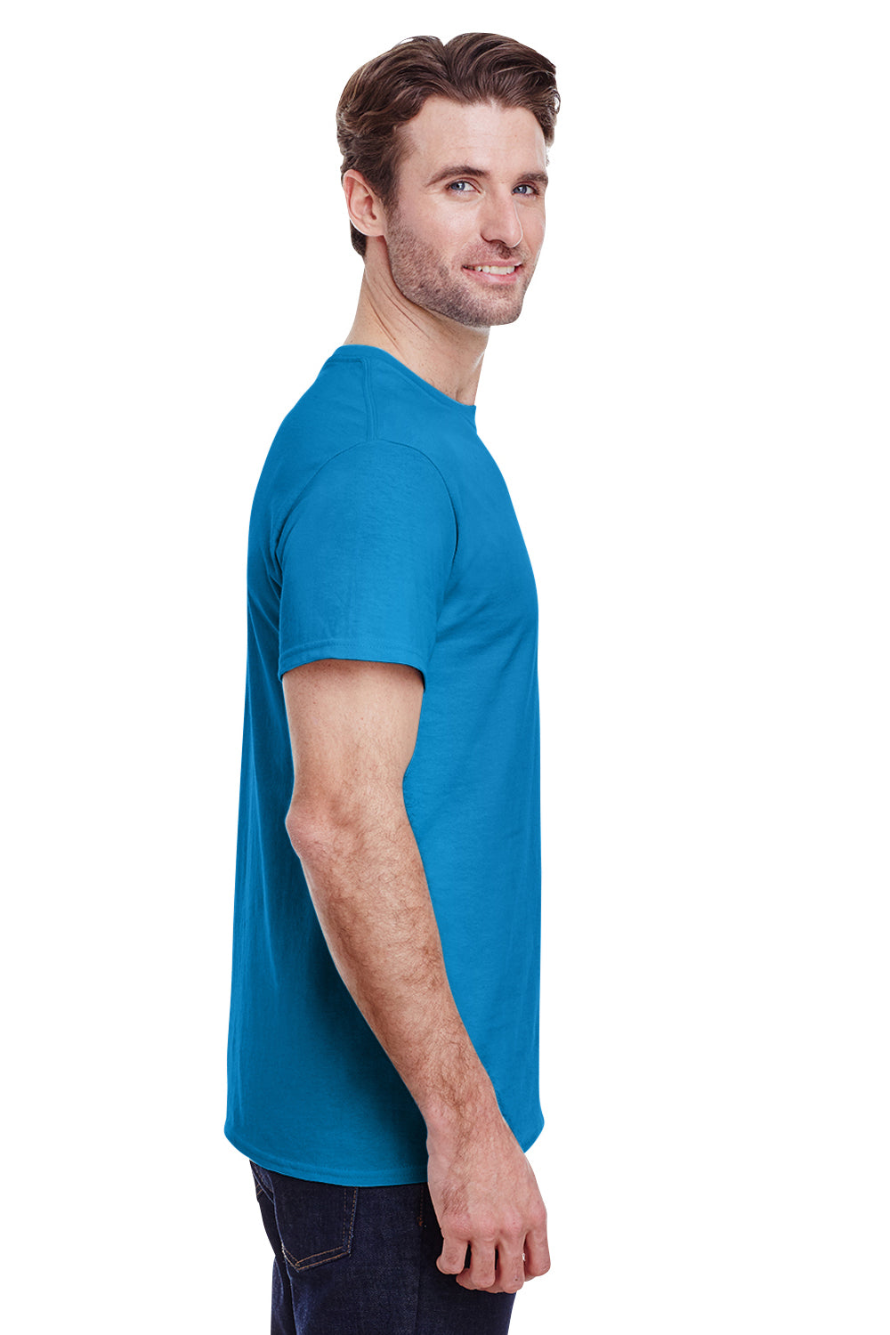 Gildan G200 Mens Ultra Short Sleeve Crewneck T-Shirt Sapphire Blue Side