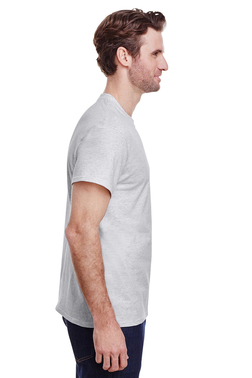 Gildan G200 Mens Ultra Short Sleeve Crewneck T-Shirt Ash Grey Side