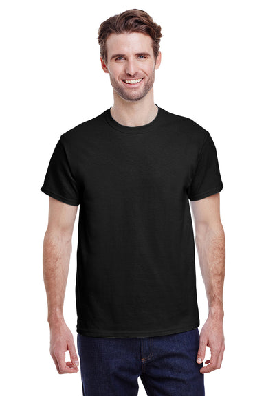 Gildan G200 Mens Ultra Short Sleeve Crewneck T-Shirt Black Front