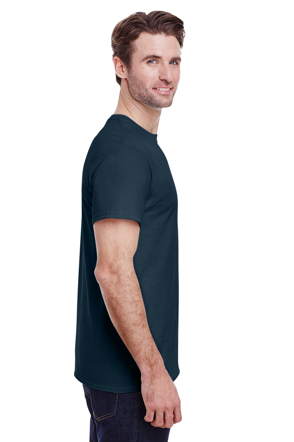 Gildan G200 Mens Ultra Short Sleeve Crewneck T-Shirt Blue Dusk Side