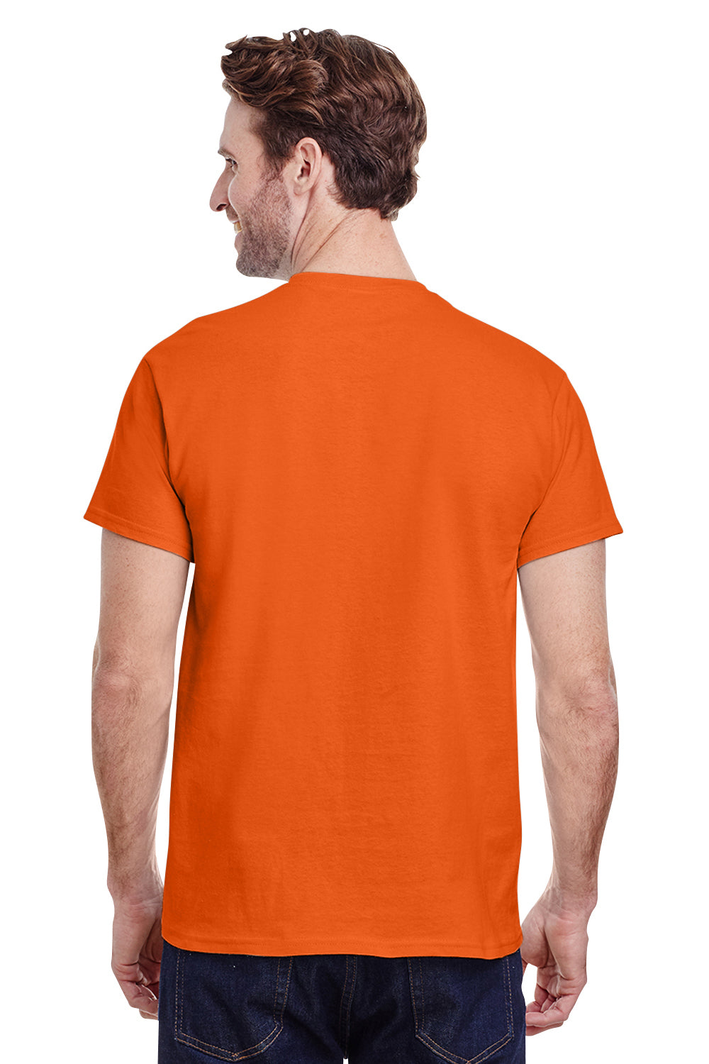 Gildan G200 Mens Ultra Short Sleeve Crewneck T-Shirt Orange Back
