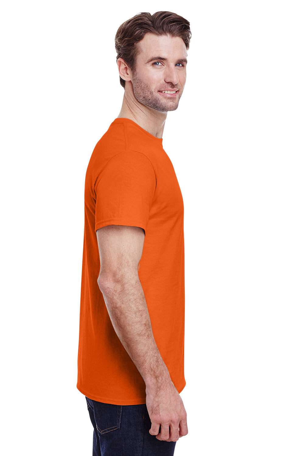 Gildan G200 Mens Ultra Short Sleeve Crewneck T-Shirt Orange Side