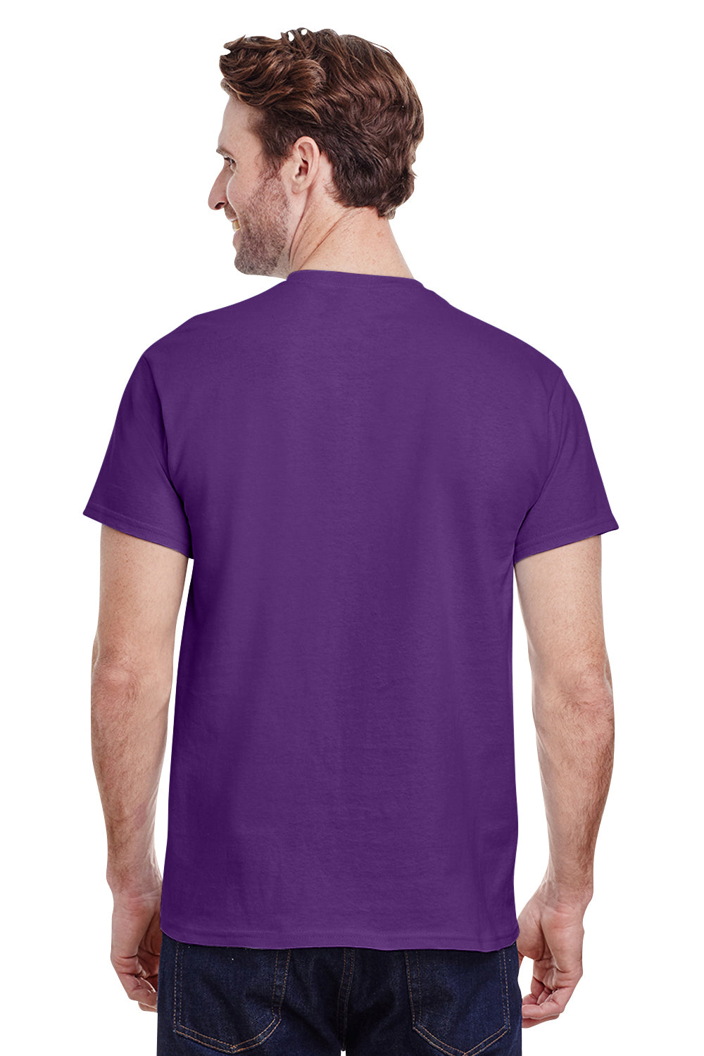 Gildan G200 Mens Ultra Short Sleeve Crewneck T-Shirt Purple Back