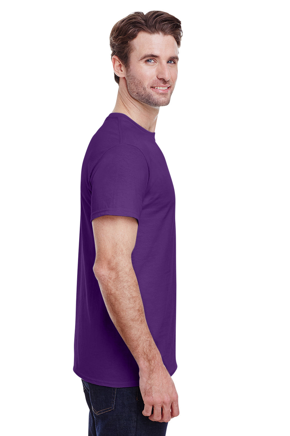 Gildan G200 Mens Ultra Short Sleeve Crewneck T-Shirt Purple Side