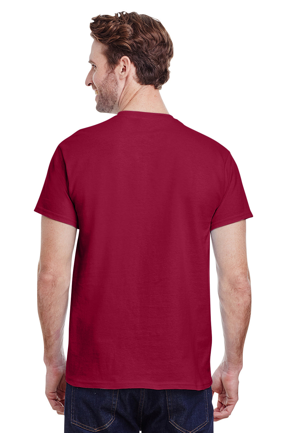 Gildan G200 Mens Ultra Short Sleeve Crewneck T-Shirt Cardinal Red Back