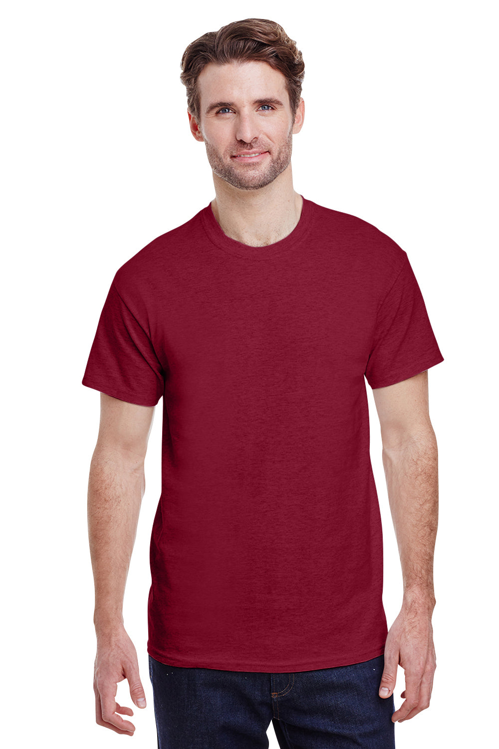 Gildan G200 Mens Ultra Short Sleeve Crewneck T-Shirt Antique Cherry Red Front