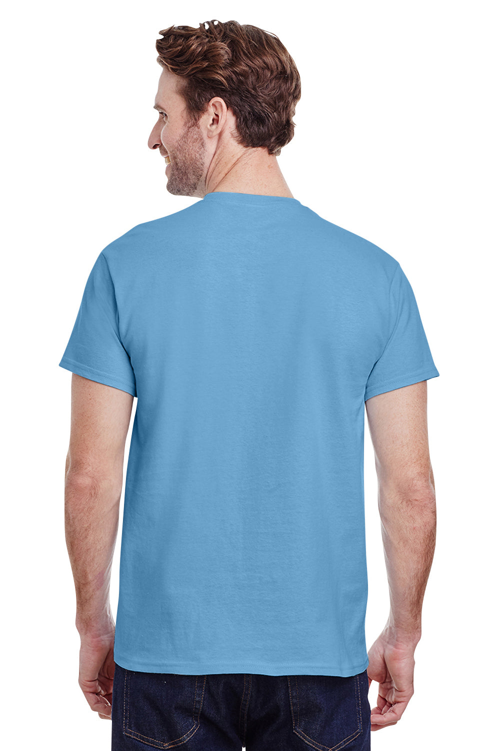Gildan G200 Mens Ultra Short Sleeve Crewneck T-Shirt Carolina Blue Back