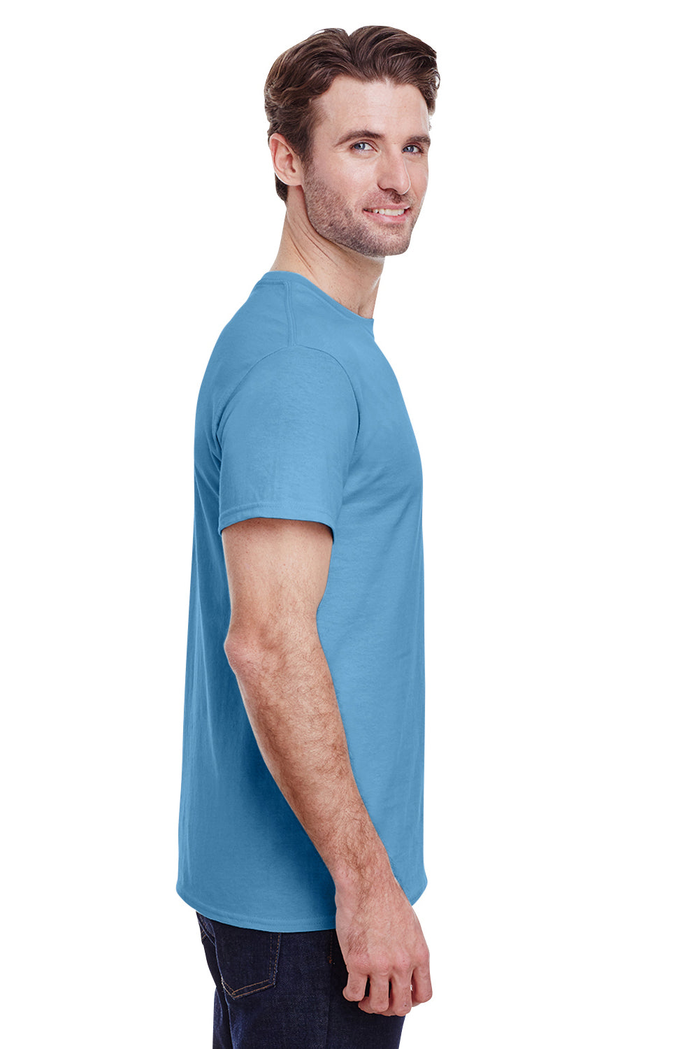 Gildan G200 Mens Ultra Short Sleeve Crewneck T-Shirt Carolina Blue Side