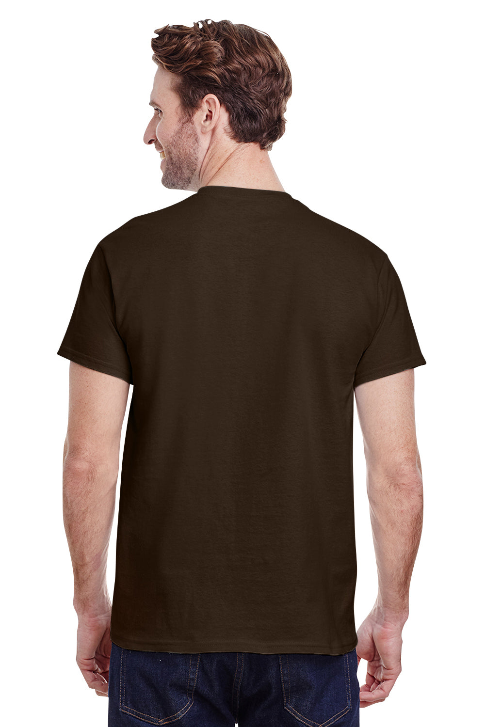 Gildan G200 Mens Ultra Short Sleeve Crewneck T-Shirt Chocolate Brown Back
