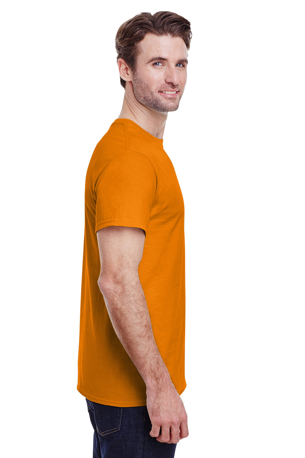 Gildan G200 Mens Ultra Short Sleeve Crewneck T-Shirt Safety Orange Side