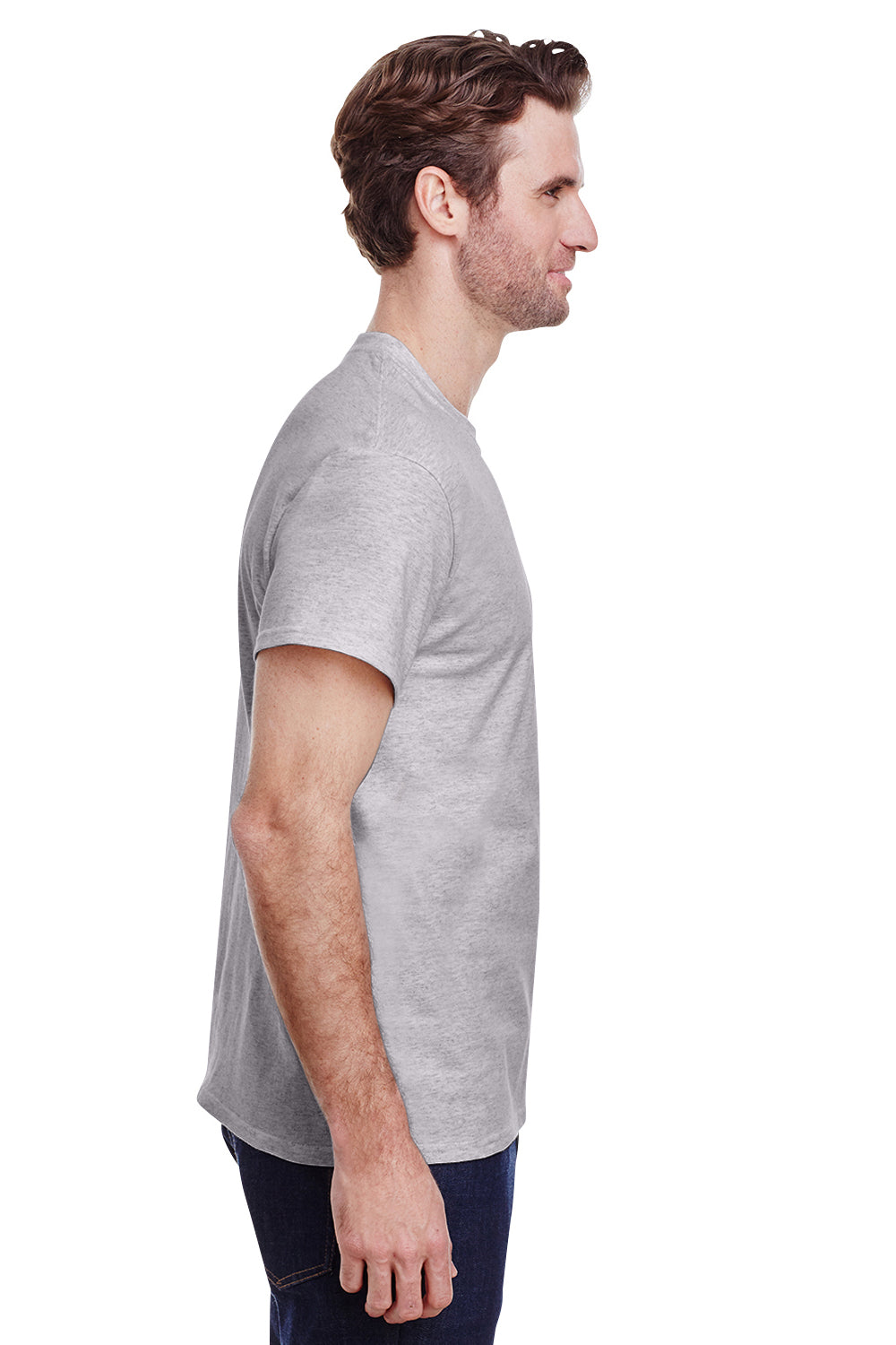 Gildan G200 Mens Ultra Short Sleeve Crewneck T-Shirt Sport Grey Side