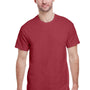 Gildan Mens Ultra Short Sleeve Crewneck T-Shirt - Heather Cardinal Red