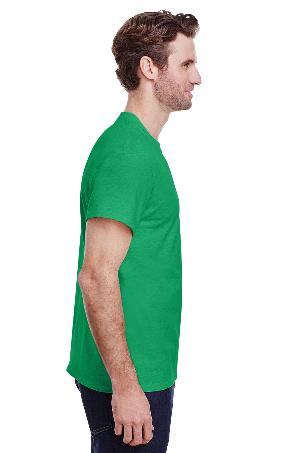 Gildan G200 Mens Ultra Short Sleeve Crewneck T-Shirt Antique Irish Green Side