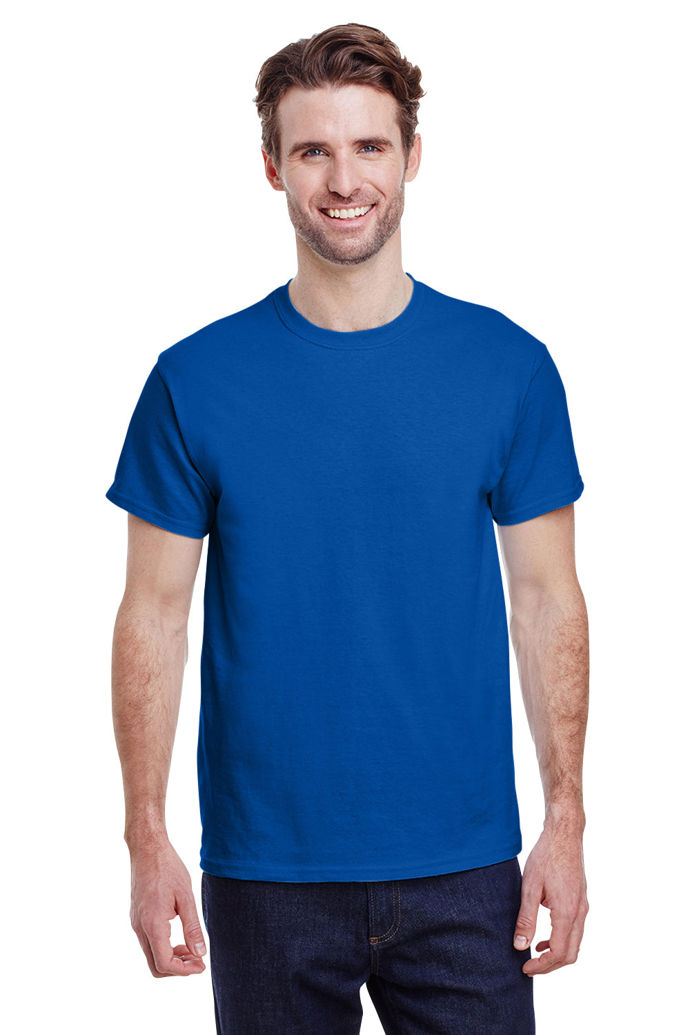 Gildan G200 Mens Ultra Short Sleeve Crewneck T-Shirt Antique Royal Blue Front