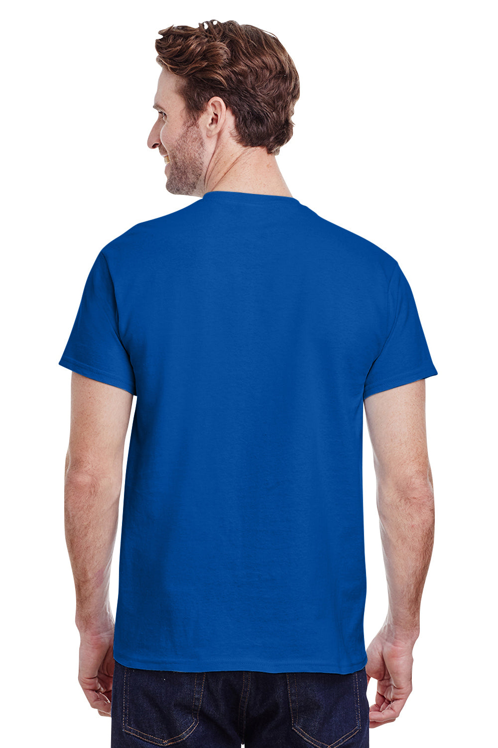 Gildan G200 Mens Ultra Short Sleeve Crewneck T-Shirt Antique Royal Blue Back