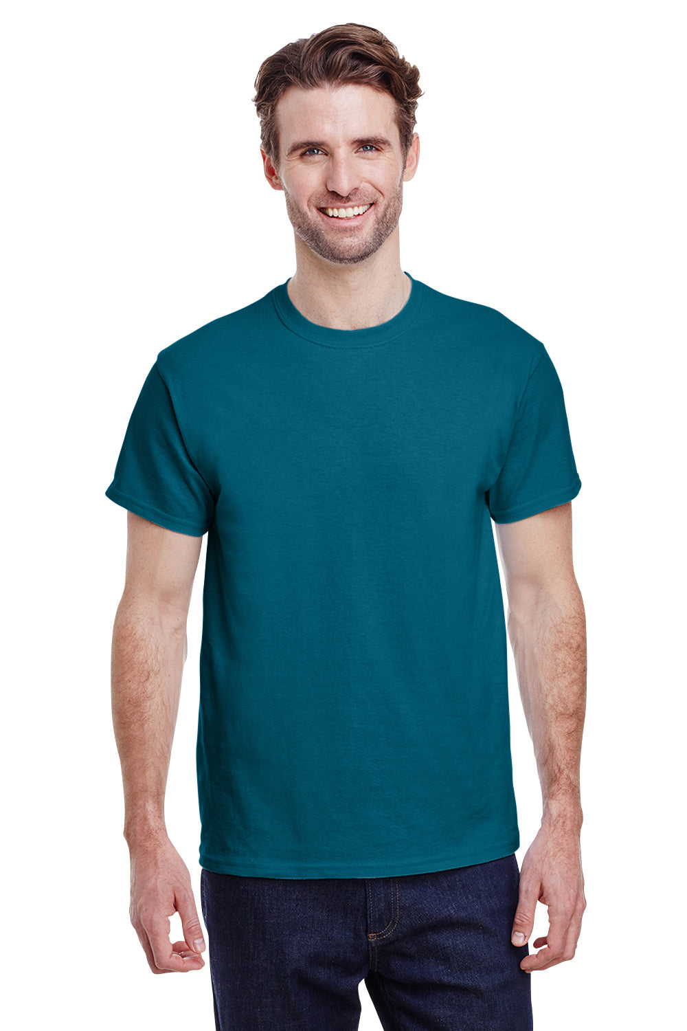 Gildan G200 Mens Ultra Short Sleeve Crewneck T-Shirt Galapagos Blue Front