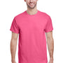 Gildan Mens Ultra Short Sleeve Crewneck T-Shirt - Safety Pink