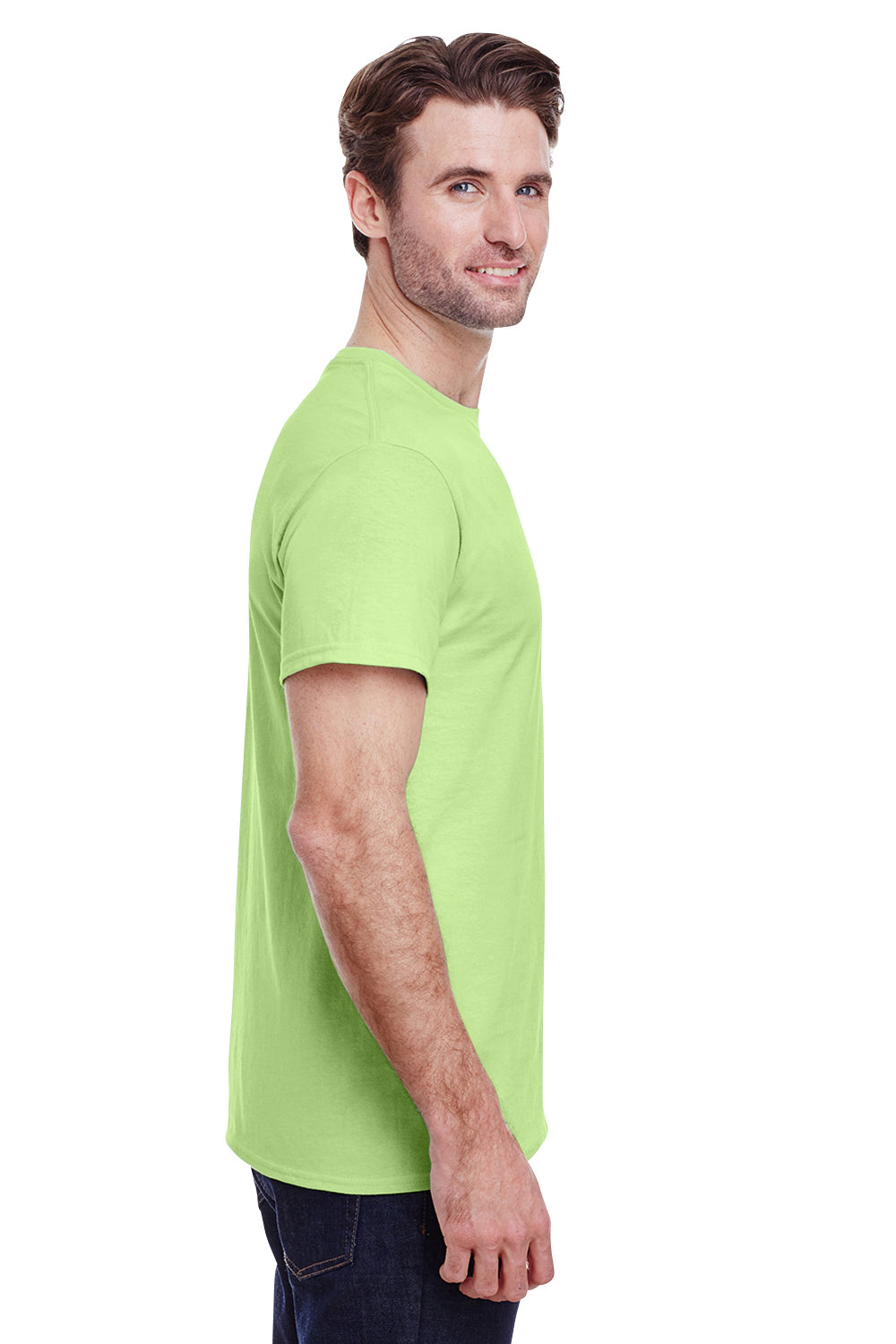 Gildan G200 Mens Ultra Short Sleeve Crewneck T-Shirt Mint Green Side