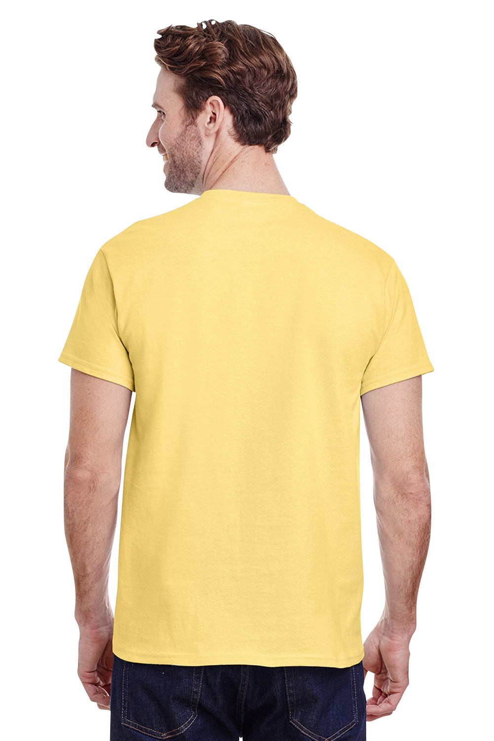 Gildan G200 Mens Ultra Short Sleeve Crewneck T-Shirt Cornsilk Yellow Back