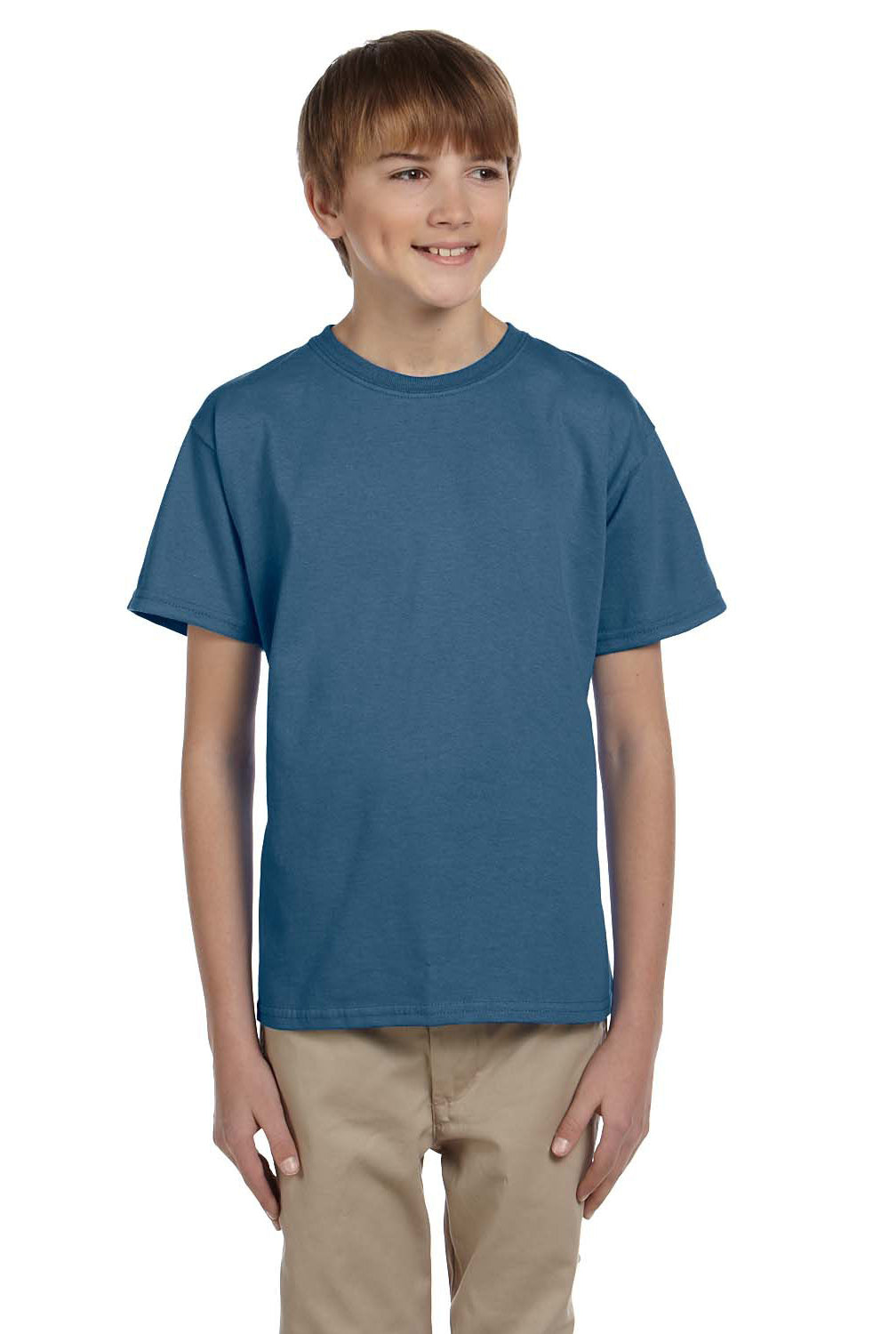 Gildan G200B Youth Ultra Short Sleeve Crewneck T-Shirt Indigo Blue Front