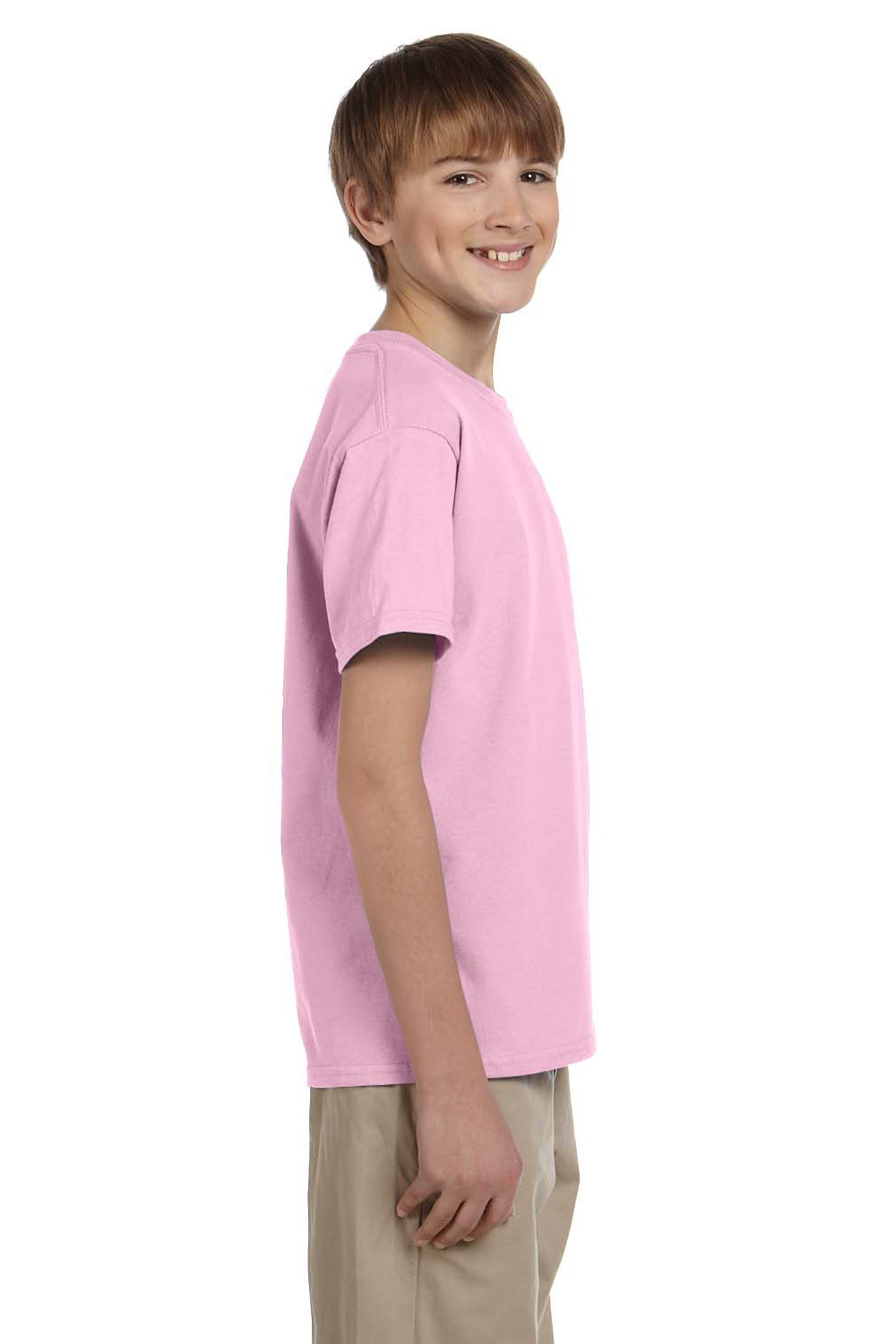 Gildan G200B Youth Ultra Short Sleeve Crewneck T-Shirt Light Pink Side