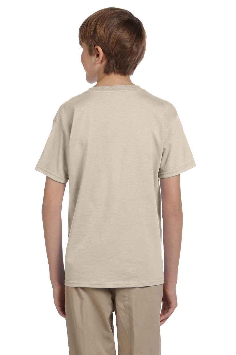Gildan G200B Youth Ultra Short Sleeve Crewneck T-Shirt Sand Brown Back