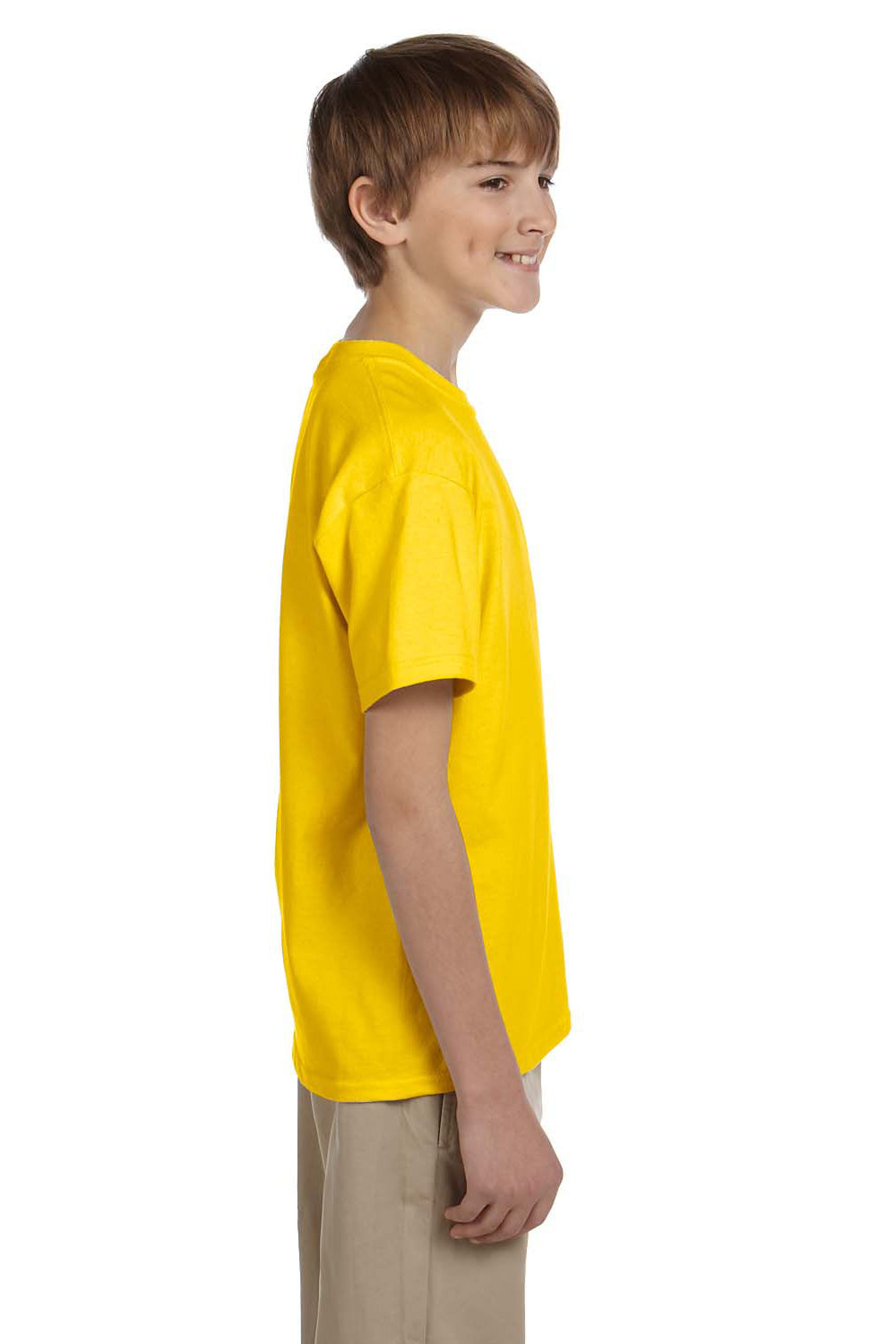 Gildan G200B Youth Ultra Short Sleeve Crewneck T-Shirt Daisy Yellow Side