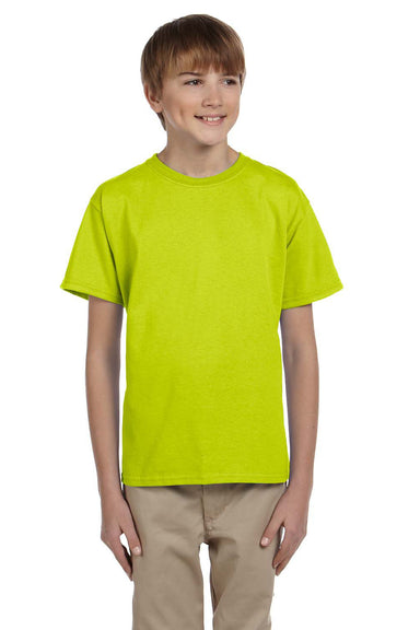 Gildan G200B Youth Ultra Short Sleeve Crewneck T-Shirt Safety Green Front